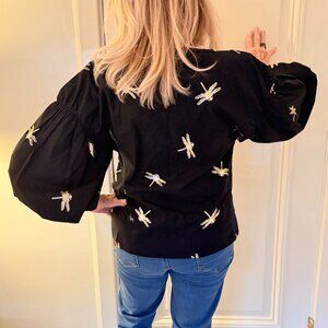 CYNTHIA ROWLEY GENEVA COTTON BLOUSE - SIZE SMALL